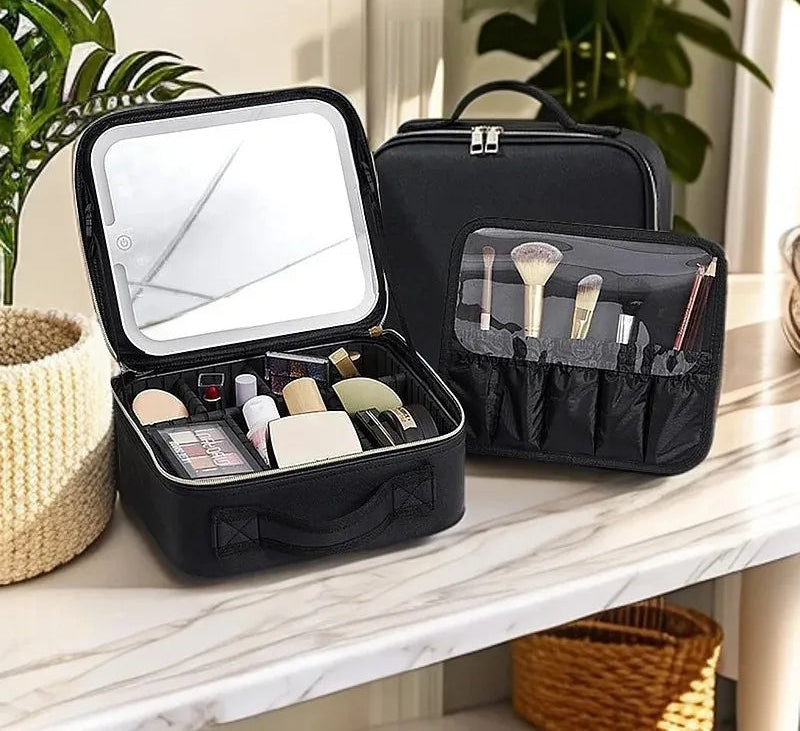 Large Capacity Portable Makeup Bag for Women with Mirror Specialized for Makeup Artists New 2025 Practical Good Thing